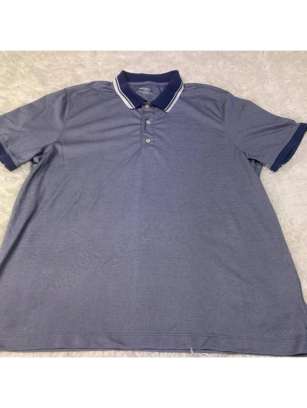 UNTUCKit Polo Shirt Mens XL Tipped Performance Short Sleeve Golf Casual